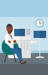 Male ultrasound specialist.