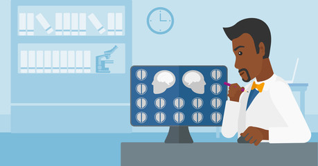 Doctor checking MRI results.