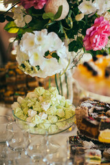 Delicious Wedding Cake and Candy Bar
