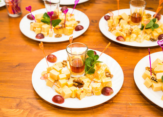 assorted cheese  on a plate