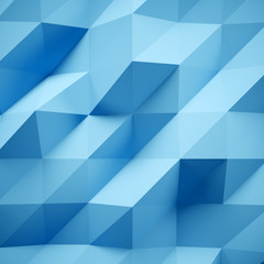 Obraz premium Photo of highly detailed multicolor polygon. Blue geometric style. Abstract background. Square. 3d render