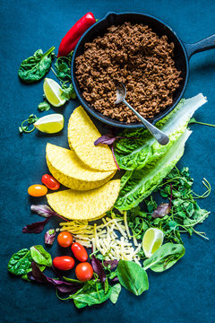 Authentic Mexican tacos ingredients
