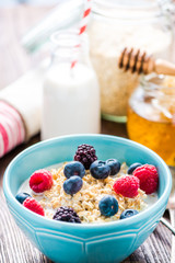 Oat porridge wirh summer berry fruit.