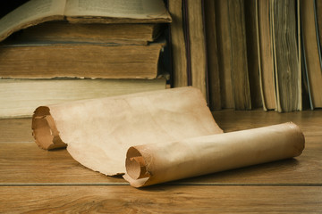 Scroll of old paper for background old books