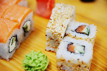 rolls on a wooden board