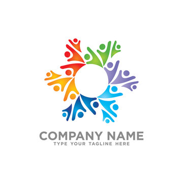 Social Team Network Logo design vector