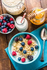 Diet concept, light breakfast with summer fruits