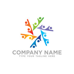 Social Network Team Partners Friends logo design vector