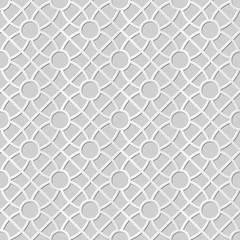 Vector damask seamless 3D paper art pattern background 341 Round Cross Flower
