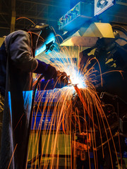 welder Industrial automotive part in factory