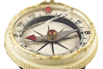 Close up view oft the old compass