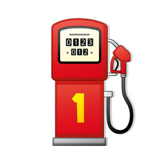Red gasoline pump.
