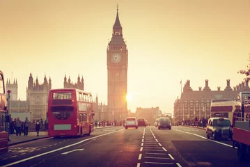 Photo sur Plexiglas Europe centrale Pont de Westminster au coucher du soleil, Londres, Royaume-Uni