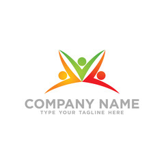 Obraz premium Social Network Team Partners Friends logo design vector