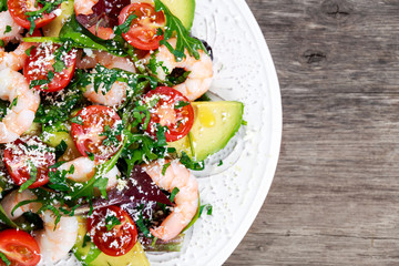 Sea Food salad with Shrimp and vegetables