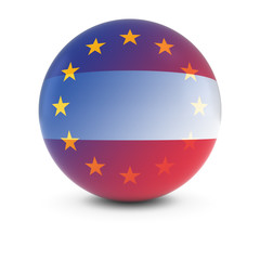 Austrian and European Flag Ball - Fading Flags of Austria and the EU