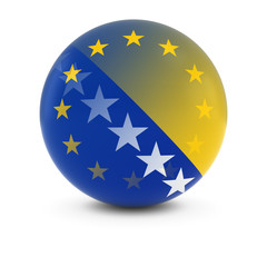 Bosnian Herzegovinian and European Flag Ball - Fading Flags of Bosnia Herzegovina and the EU