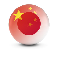Chinese and Japanese Flag Ball - Fading Flags of China and Japan