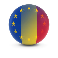 Romanian and European Flag Ball - Fading Flags of Romania and the EU