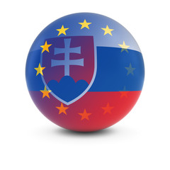 Slovakian and European Flag Ball - Fading Flags of Slovakia and the EU