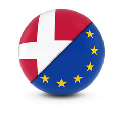 Danish and European Flag Ball - Split Flags of Denmark and the EU