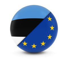 Estonian and European Flag Ball - Split Flags of Estonia and the EU