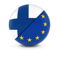 Finnish and European Flag Ball - Split Flags of Finland and the EU