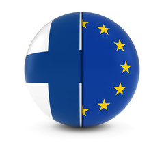 Finnish and European Flag Ball - Split Flags of Finland and the EU