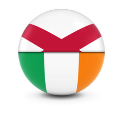 Irish and Northern Irish Flag Ball - Split Flags of Ireland and Northern Ireland