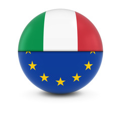 Italian and European Flag Ball - Split Flags of Italy and the EU