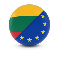 Lithuanian and European Flag Ball - Split Flags of Lithuania and the EU