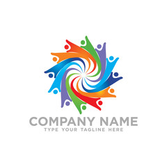 Social Network Team Partners Friends logo design vector