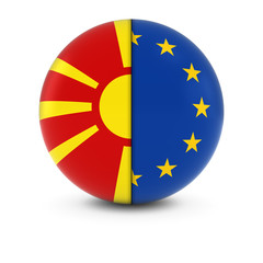 Macedonian and European Flag Ball - Split Flags of Macedonia and the EU