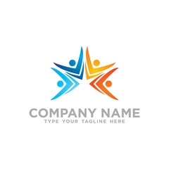 Fototapeta premium Social Network Team Partners Friends logo design vector