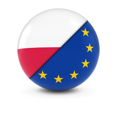 Polish and European Flag Ball - Split Flags of Poland and the EU