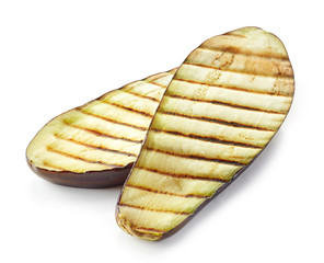 grilled eggplant on white background