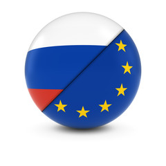 Russian and European Flag Ball - Split Flags of Russia and the EU
