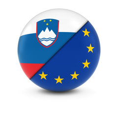 Slovenian and European Flag Ball - Split Flags of Slovenia and the EU