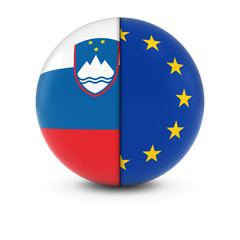 Slovenian and European Flag Ball - Split Flags of Slovenia and the EU