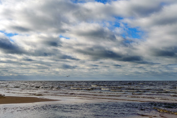 Fototapeta na wymiar Baltic sea coastline near Saulkrasti town