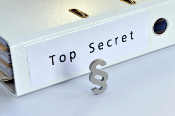 Top Secret, Geheimhaltung, Paragraph, Ordner, Gesetz, streng vertraulich, geheim, Datenschutz,...