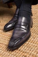 Luxury mens handmade italian leather brogue shoes