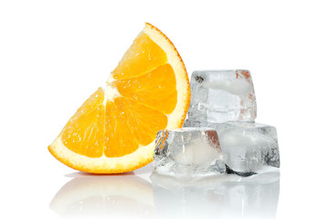 Orange with ice cube