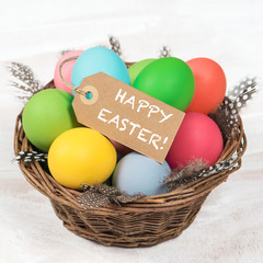 Colorful Easter eggs. Happy Easter