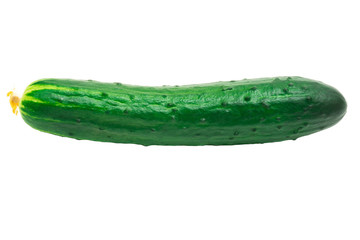 Fresh green cucumber isolated on white background