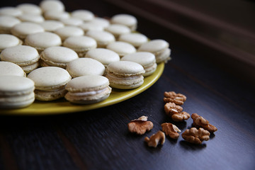 Process of making macaron/macaroon, french dessert