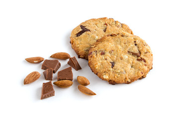 Oatmeal cookies on white background