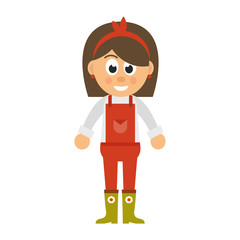 cartoon woman with overalls