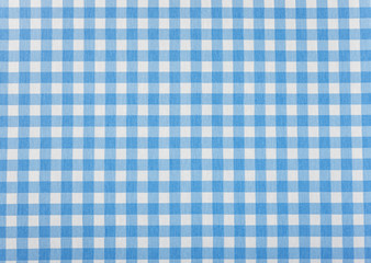 Tablecloth checkered blue and white texture background