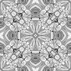 Vector Seamless Abstract Black and White Tribal Pattern